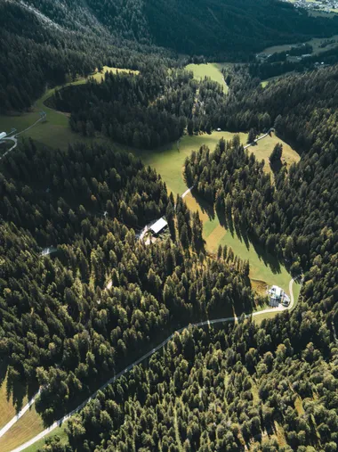 Deutsche Landschaft aus der Vogelperspektive